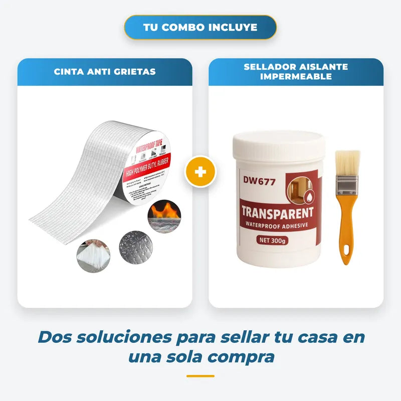 Combo Sellador Aislante + Cinta Anti Grietas