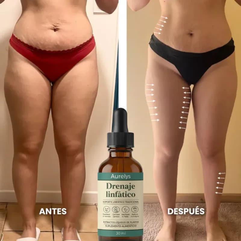 Antes y después con Aurelys Drenaje Linfático (imagen ilustrativa)