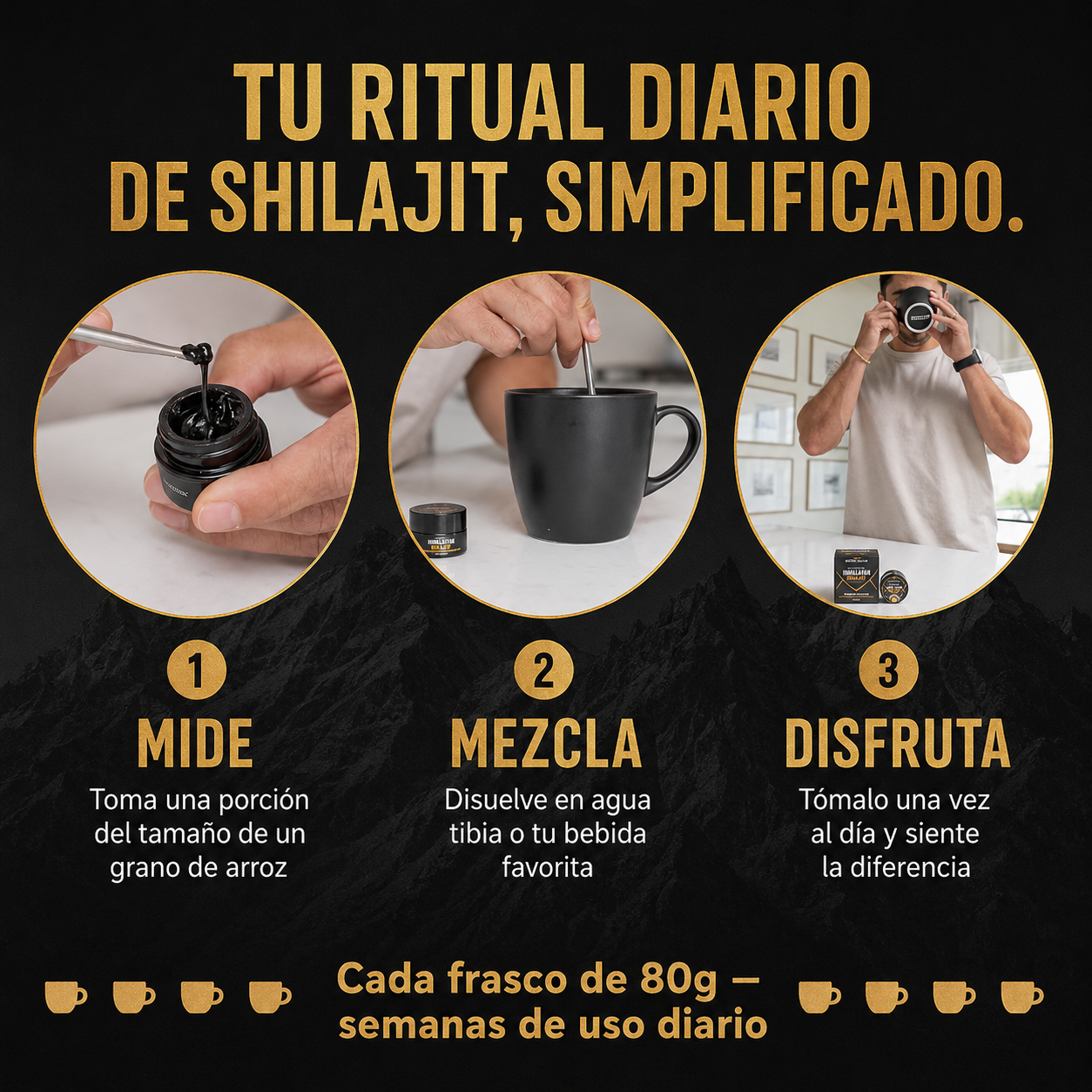 Shilajit del Himalaya 100% Puro ⚡ Más testosterona, más energía, más rendimiento masculino