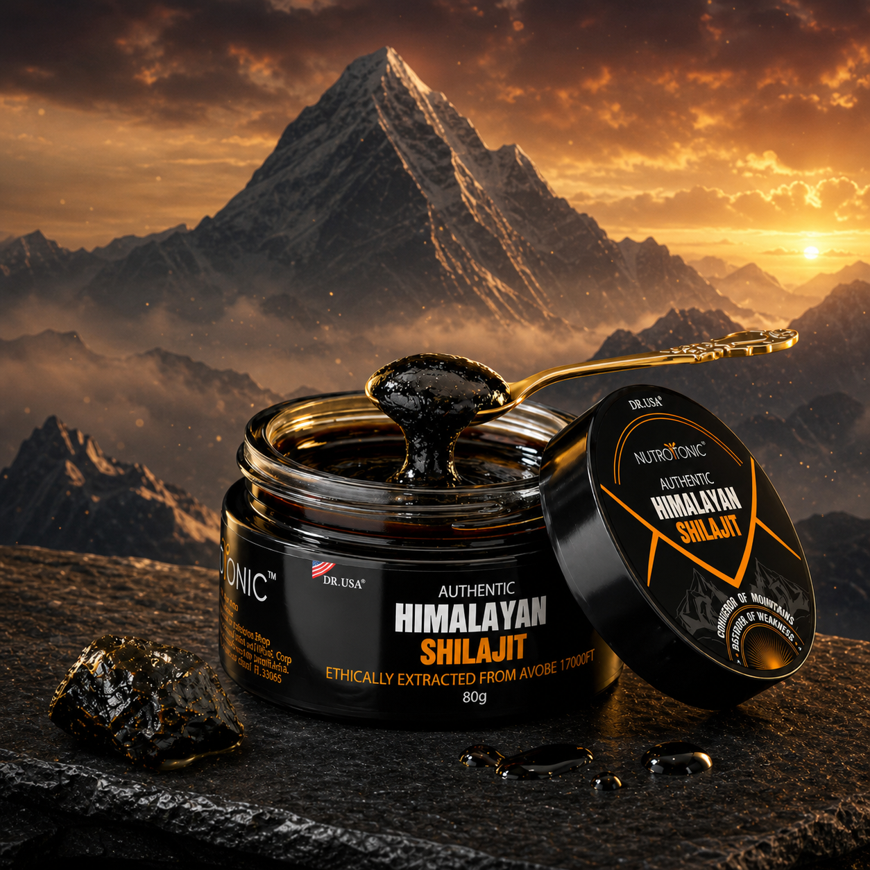 Shilajit del Himalaya 100% Puro ⚡ Más testosterona, más energía, más rendimiento masculino