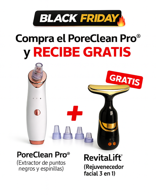 PoreClean Pro® ✨ Extractor de Puntos Negros y Espinillas + Rejuvenecedor Facial 3 EN 1 | OFERTA BLACK FRIDAY 2x1 HOY ✨