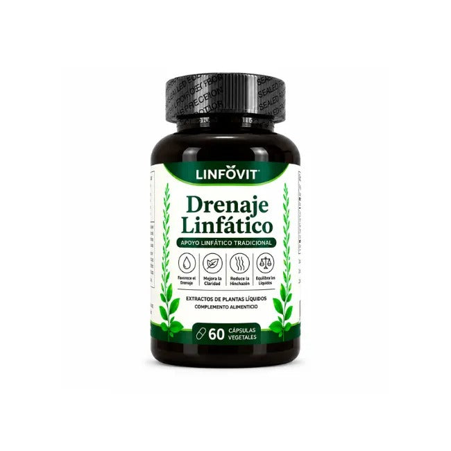 Frasco Linfovit Drenaje Linfático, cápsulas vegetales