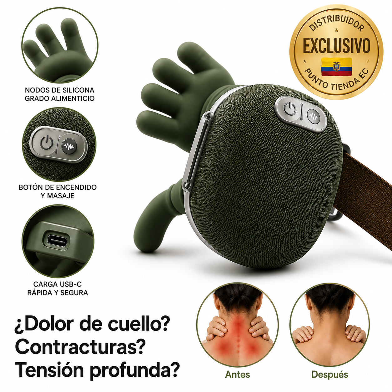 FlowNeck™ — El Masajeador que Relaja tu Cuello en 10 Minutos, sin Salir de Casa