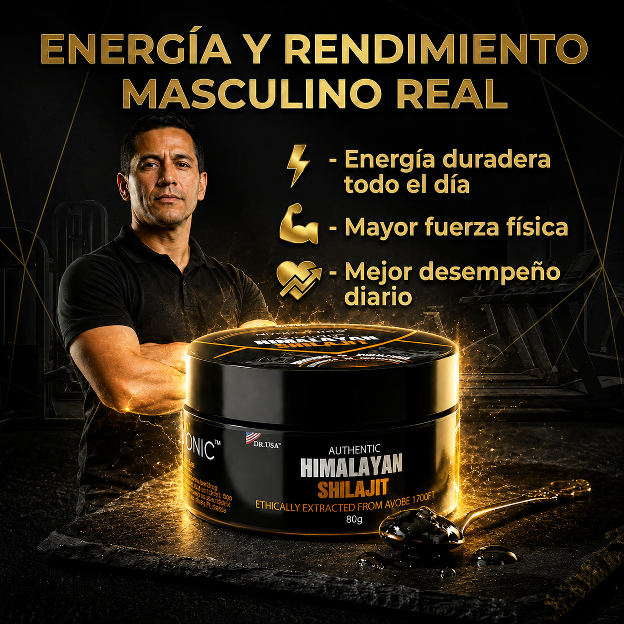 Shilajit del Himalaya 100% Puro ⚡ Más testosterona, más energía, más rendimiento masculino
