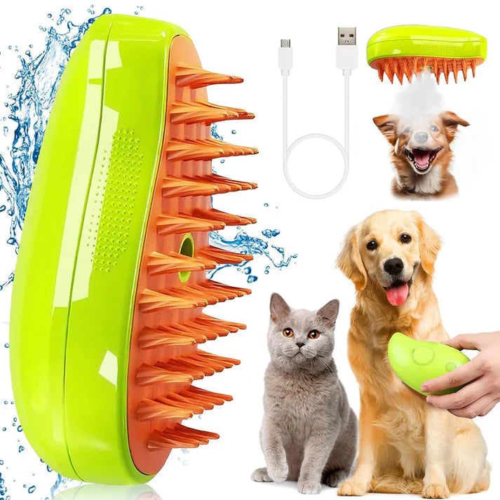 PetVapor™ – Cepillo 3 en 1 con Vapor para el Baño Perfecto