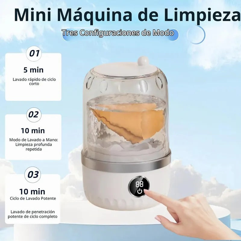 Panel y modos de la mini lavadora